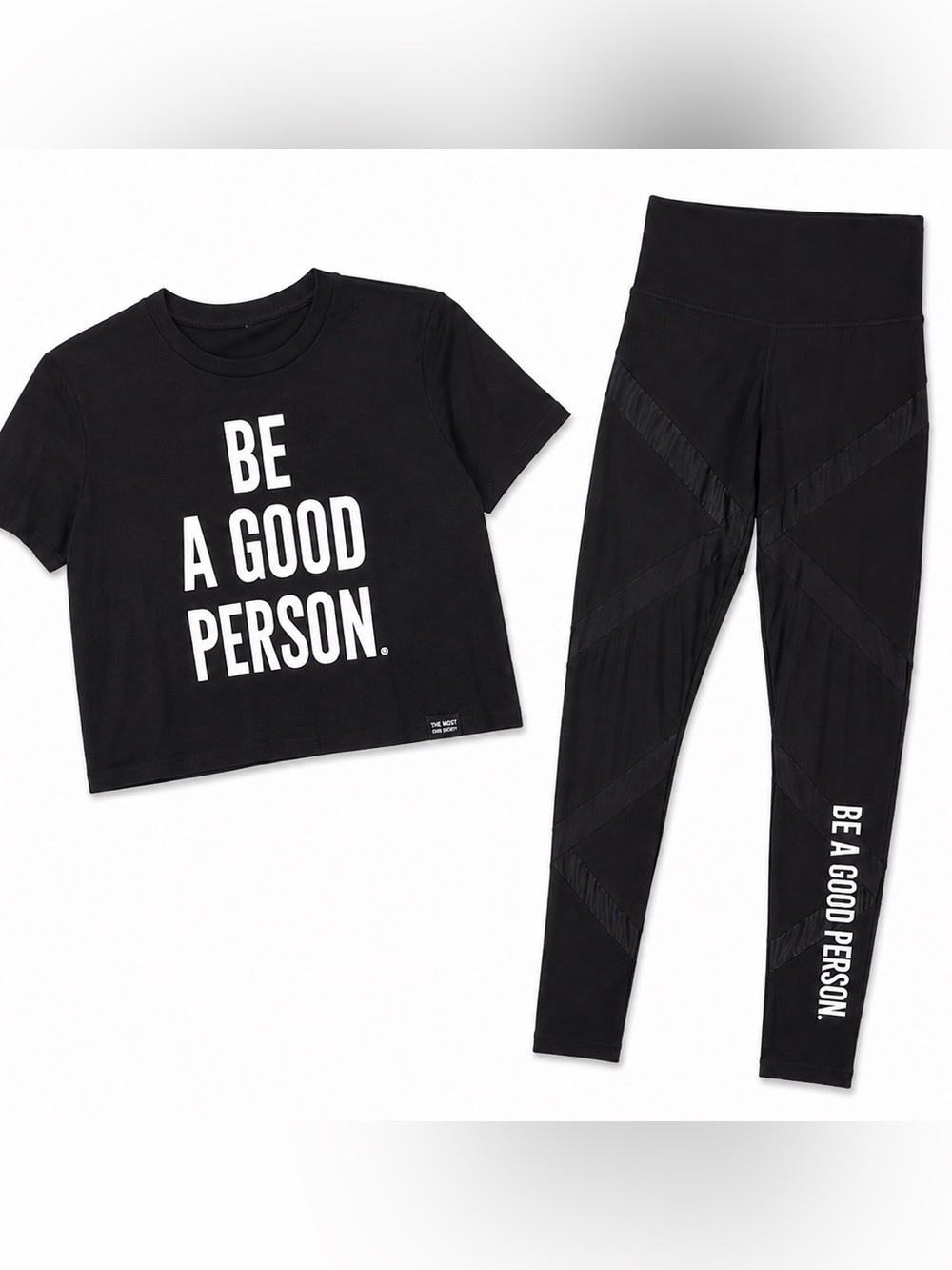 Set - Be A Good Person Leggings and Cropped Tee